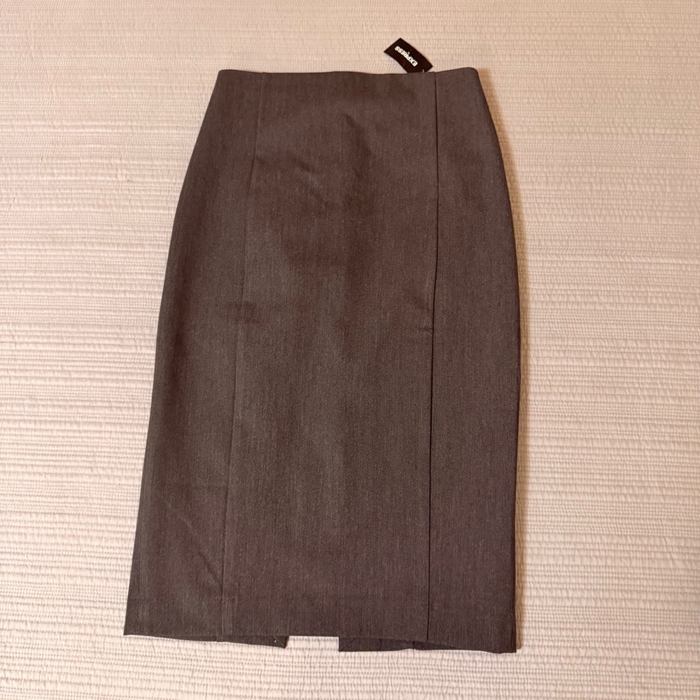 NWT Express Women's Gray Heathered Lined Pencil Skirt High Waist Size 00